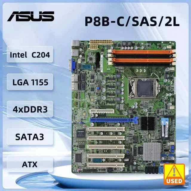 Main image of P8B-C/SAS/2L Motherboard LGA 1155 ECC DDR3 32GB Server motherboard support E3-1240 CPU PCI-E×2/PCI×5 ATX