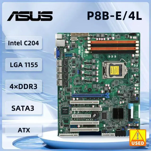 Main image of P8B-E/4L Server Motherboard C204 Socket 1155 DDR3 32GB USB2.0 VGA ATX support E3-1200 E3-1200 v2 i3-2100 cpu
