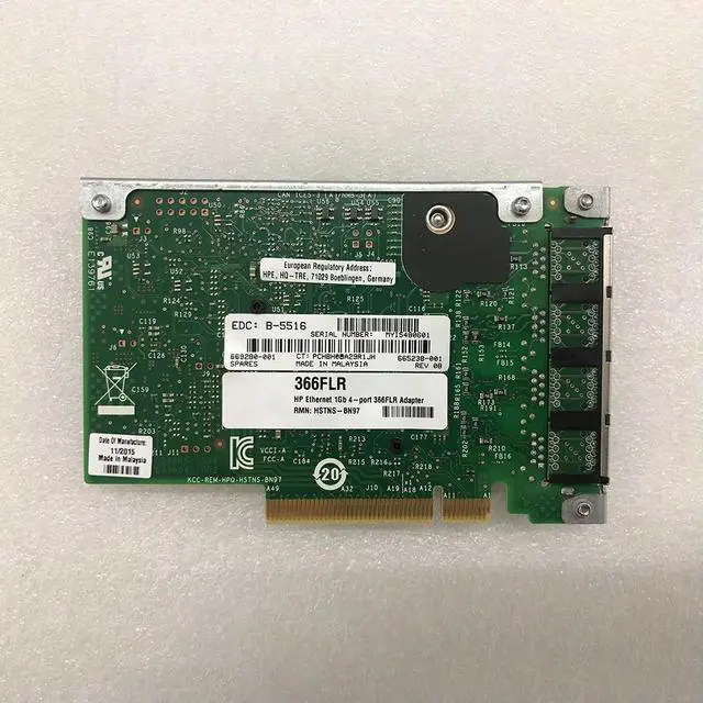 Alt view image 3 of 3 - Four-port Gigabit LAN 1GB 669280-001 665238-001 665240-B21 366FLR