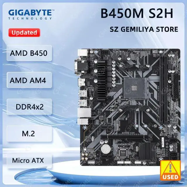 Alt view image 2 of 3 - For B450M S2H motherboard B450 ddr4 CPU AM4 compatible Ryzen 9 5950X 9 5900X 7 5800X3D 5 5600X cpu HDMI Micro ATX