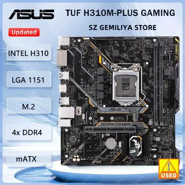 Main image of TUF H310M-PLUS GAMING Motherboard H310 Socket 1151M.2 DDR4 32GB support Core i3-8300 Core i5-8500 Core i5-9400 cpu