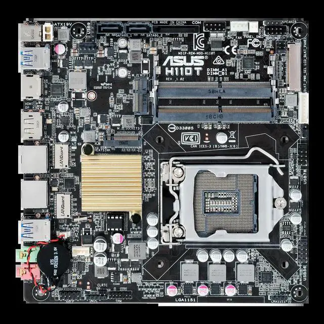 Alt view image 2 of 3 - H110T Mini-ITX Motherboard LGA 1151 H110 2×DDR4 32GB support Core 6100 6500 7400 7700 G4560T cpu