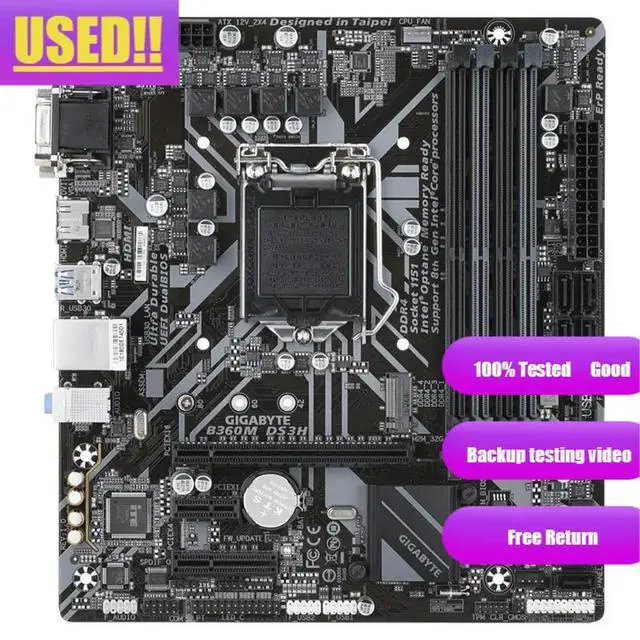 Alt view image 2 of 3 - B360M DS3H LGA 1151 DDR4 B360 desktop computer motherboards