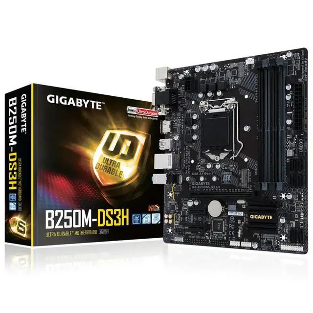 Alt view image 2 of 3 - B250M-DS3H Desktop Motherboard LGA 1151 Support 6th/7th-Gen i7 i5 i3 DDR4 64GB M.2 SSD