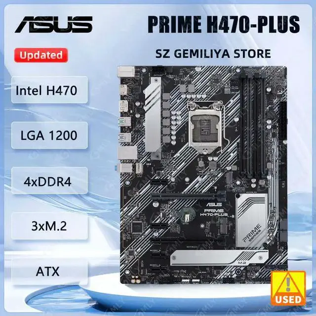 Main image of PRIME H470-PLUS Motherboard LGA 1200 B460 support i7-10700F 10400F 10100F cpu DDR4 128GB HDMI DVI-D D-sub M.2 Micro ATX