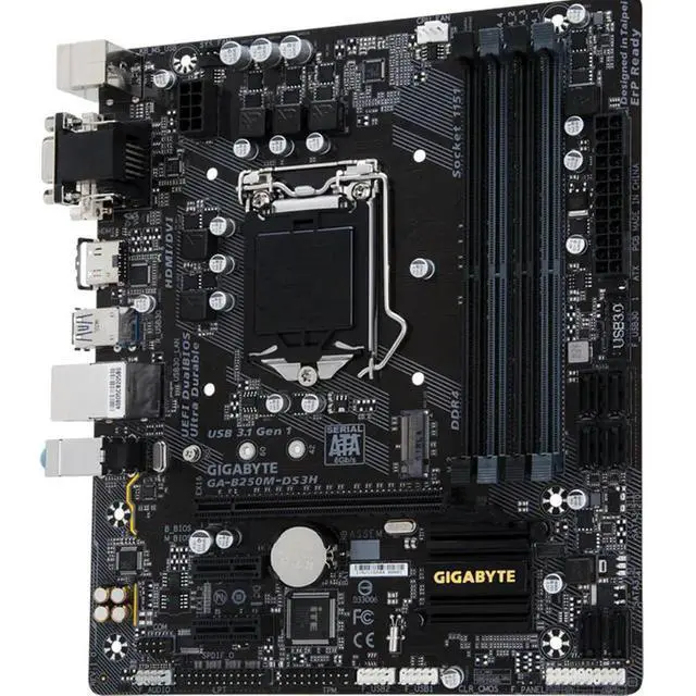 Alt view image 3 of 3 - B250M-DS3H Desktop Motherboard LGA 1151 Support 6th/7th-Gen i7 i5 i3 DDR4 64GB M.2 SSD