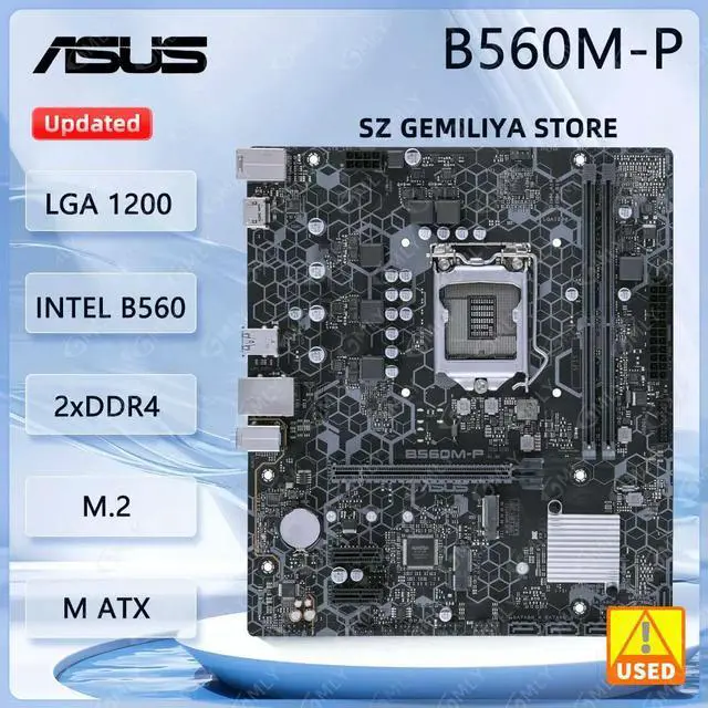 Main image of B560M-P Motherboard B560 LGA1200 DDR4 M.2 support Core i3-10100F Core i3-10300 Core i5-11500 Core i7-10700 cpu