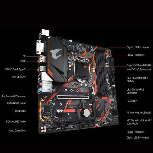 Alt view image 3 of 3 - B365M ELITE DDR4 LGA1151 64GB USB2.0 USB3.1 B365 Desktop Motherboard