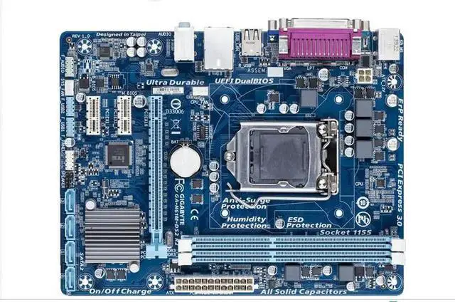 Alt view image 3 of 3 - ,GA-H61M-DS2 Desktop Motherboard H61 Socket LGA 1155 i3 i5 i7 DDR3 16G uATX UEFI BIOS H61M-DS2