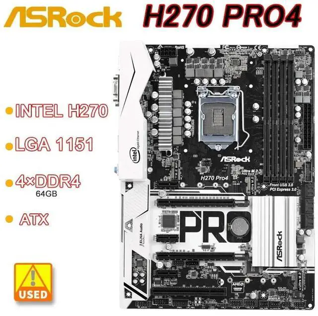 Main image of H270 PRO4 Motherboard H270 LGA1151 DDR4 64GB PCI-E 3.0 M.2 HDMI ATX Supports i5-7400 i3-7300 i7-6700 i3-6100 cpu