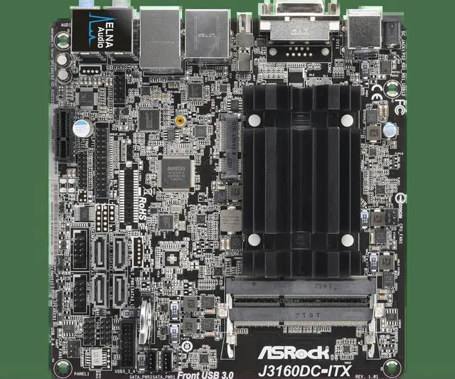 Alt view image 2 of 3 - J3160DC-ITX Motherboard Quad-Core Processor J3160 2xDDR3 16GB USB 3.1 HDMI Mini-ITX