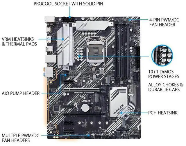 Alt view image 3 of 3 - Z490-P LGA 1200 Z490 SATA 6Gb/s ATX Motherboard