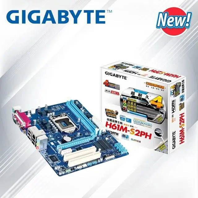 Main image of ,GA-H61M-S2PH Desktop Motherboard H61 LGA 1155 i3 i5 i7 DDR3 16G