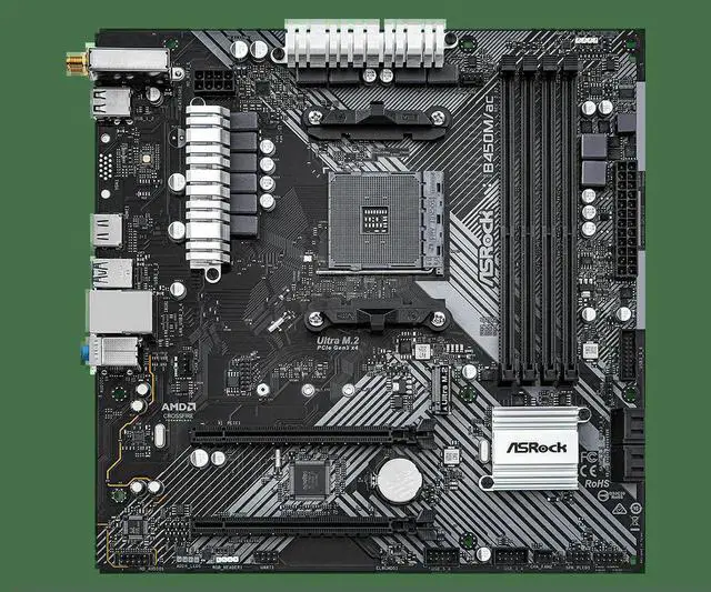 Alt view image 2 of 3 - B450 B450M Motherboard B450M/ac R2.0 Motherboard AM4 DDR4 128GB Ryzen 5 5600 5600G R7 5700 5600 5700 5800 CPU