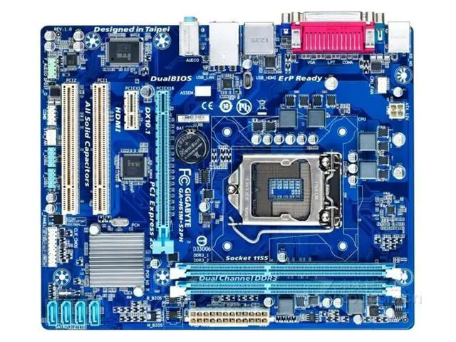 Alt view image 2 of 3 - ,GA-H61M-S2PH Desktop Motherboard H61 LGA 1155 i3 i5 i7 DDR3 16G