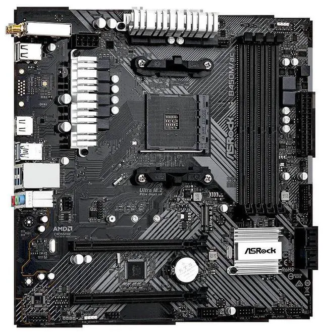 Alt view image 3 of 3 - B450 B450M Motherboard B450M/ac R2.0 Motherboard AM4 DDR4 128GB Ryzen 5 5600 5600G R7 5700 5600 5700 5800 CPU