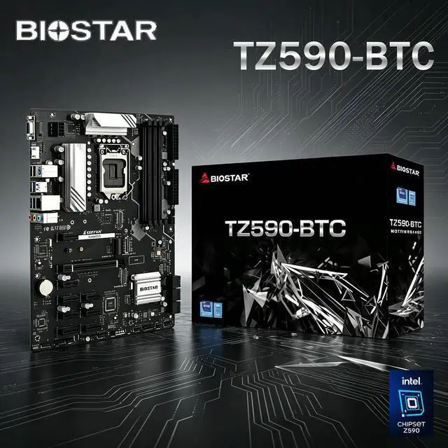 Main image of TZ590-BTC Motherboard LGA 1200 DDR4 Z590 128G M.2 Support 11900K 10900K 11700T 10700F 11600K CPU 8xPCIe 3.0 Slots ATX