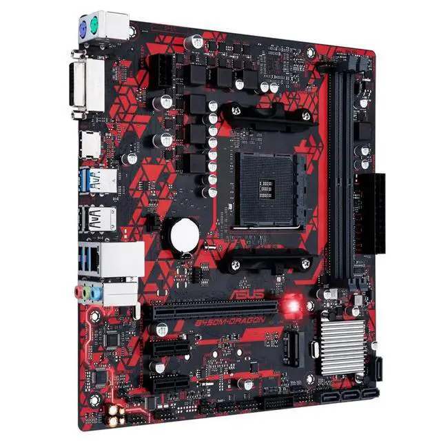 Alt view image 2 of 3 - B450M DRAGON Motherboard B450 AM4 DDR4 M.2 mATX USB 3.2 DVI HDMI