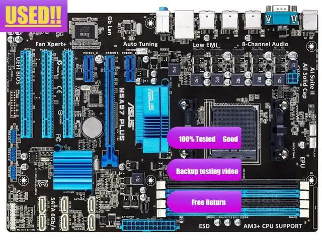 Alt view image 2 of 3 - M5A97 PLUS Desktop Motherboard 970 Socket AM3 DDR3 SATA3 USB2.0