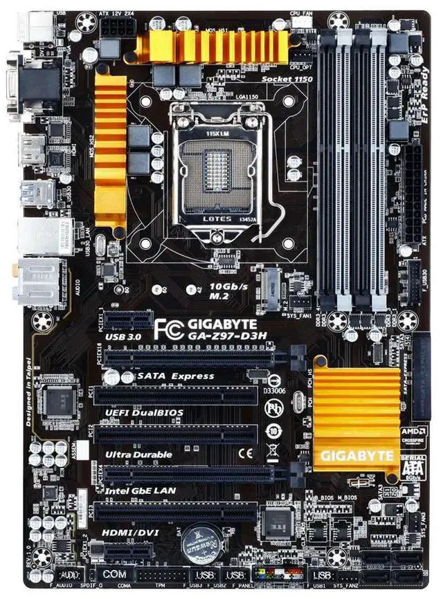 Alt view image 2 of 3 - GA-Z97-D3H LGA 1150 Z97 HDMI SATA 6Gb/s USB 3.0 ATX Motherboard