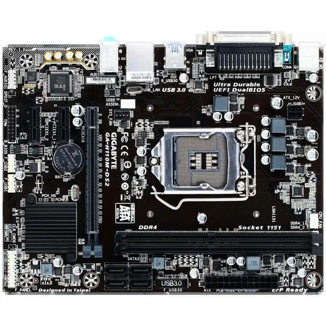 Alt view image 2 of 3 - GA-H110M-DS2 DDR4 Motherboard H110 LGA 1151 i3 i5 i7 DDR4 32G