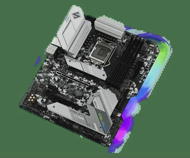 Alt view image 3 of 3 - H470 Steel Legend Motherboard H470 LGA 1200 support i9-11900F i5-11400F i3-10100F i3-10105 cpu M.2 NVMe SSD ATX