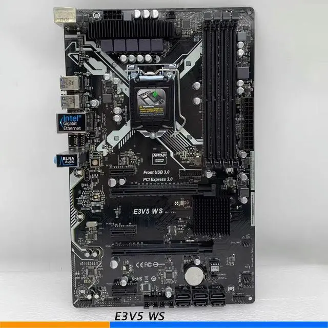 Alt view image 2 of 3 - E3V5 WS For Desktop Motherboard DDR4 2133 64GB Support i7 i5