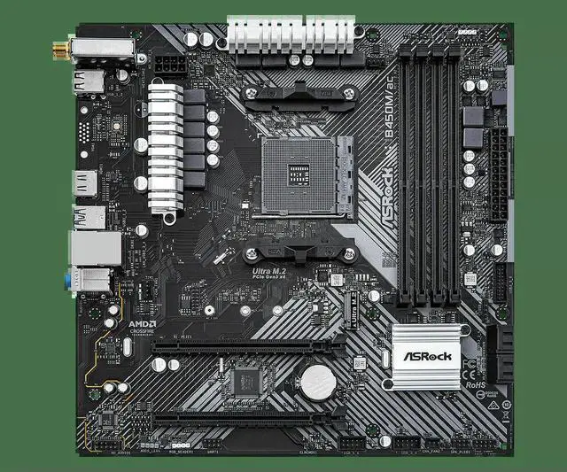 Alt view image 2 of 3 - B450M Motherboard B450M/ac R2.0 Motherboard Socket AM4 Ryzen 5 5600G 5300G 5700 3900 1500 cpus DDR4 128GB Micro ATX M.2