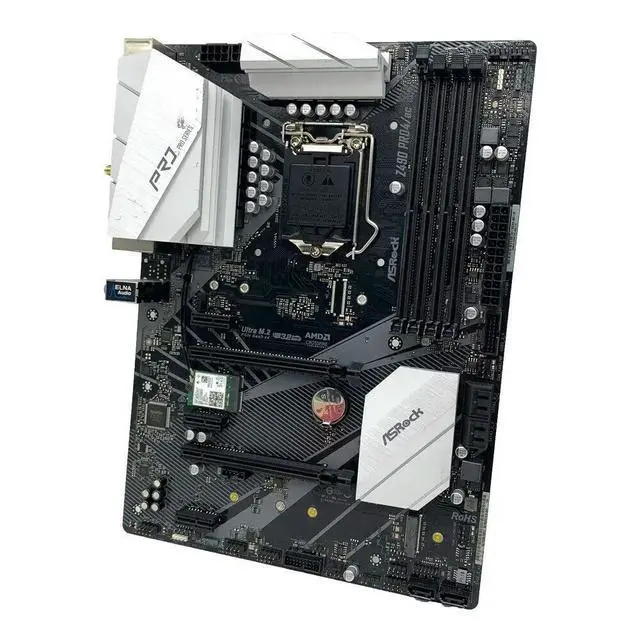 Alt view image 3 of 3 - Z490 PRO4/AC Motherboard Z490 Motherboard, LGA 1200 Support I5-10400F I7-10700F I3-10320 I9-10900K CPU ATX 6 SATA3