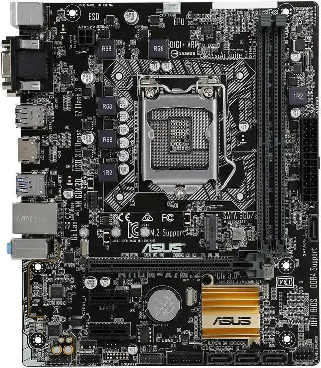 Alt view image 3 of 3 - H110M-A M2 LGA1151 pin desktop computer motherboard M-ATX small board support DDR4(No Reatail box))