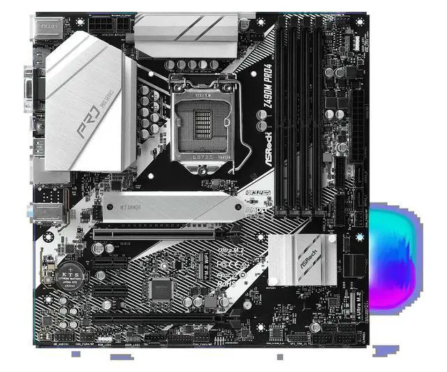 Alt view image 2 of 3 - Z490M Pro4 Motherboard DDR4 LGA 1200 Z490 PCIe 3.0 M.2 128GB support i9-10900 i5-10500 i9-10900 i5-10600 i5-10400