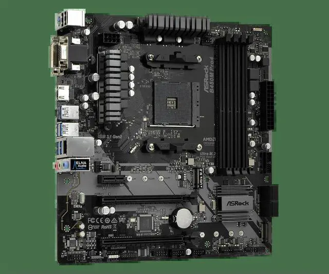 Alt view image 3 of 3 - B450M B450 Motherboard B450M PRO4 AM4 support Ryzen 5 5600G 5700 5300G 5700 3900 1500 cpus DDR4 64GB M.2 ATX