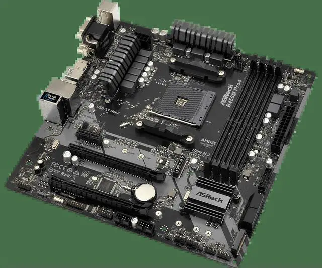 Alt view image 2 of 3 - B450M B450 Motherboard B450M PRO4 AM4 support Ryzen 5 5600G 5700 5300G 5700 3900 1500 cpus DDR4 64GB M.2 ATX