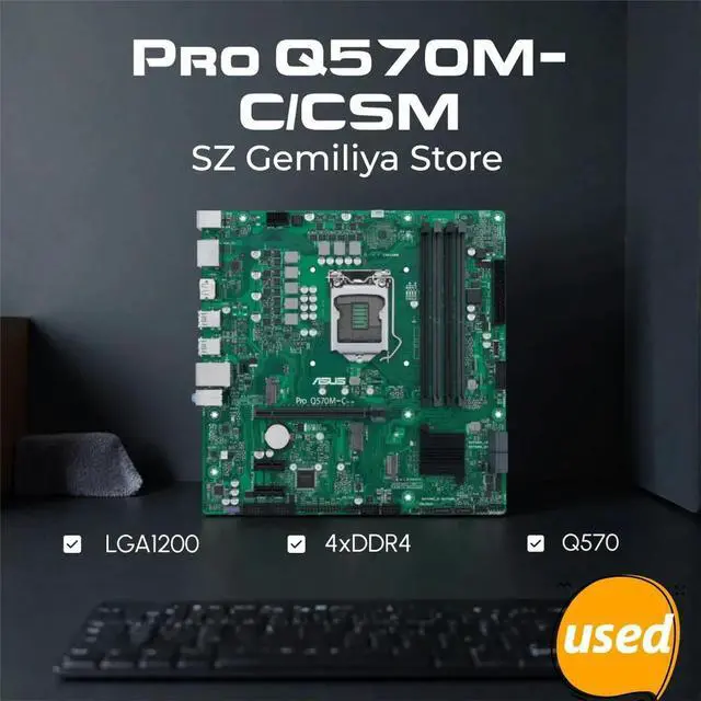 Main image of Pro Q570M-C/CSM Motherboard LGA1200 Q570 2XDP support i3-10100 11700 10105 cpu TPM 2.0 DDR4 128GB M.2 mATX BIOS COM