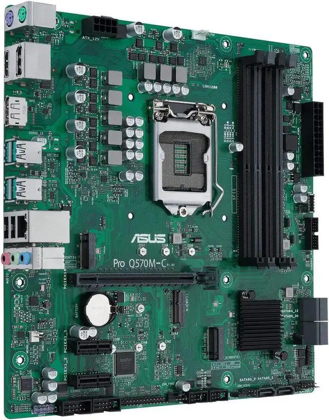 Alt view image 3 of 3 - Pro Q570M-C/CSM Motherboard LGA1200 Q570 2XDP support i3-10100 11700 10105 cpu TPM 2.0 DDR4 128GB M.2 mATX BIOS COM