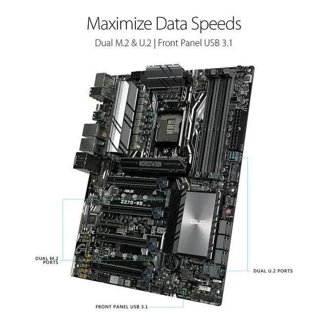 Alt view image 3 of 3 - Z170-WS Workstation Motherboard Z170 LGA 1151 DDR4 64G M.2 HDMI 2.0 ATX support i3-6300 i7-6700 7400 7600 cpu