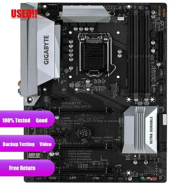 Alt view image 2 of 3 - GA-Z270X-UD3 LGA 1151 Z270 HDMI SATA 6Gb/s USB 3.1 ATX Motherboard