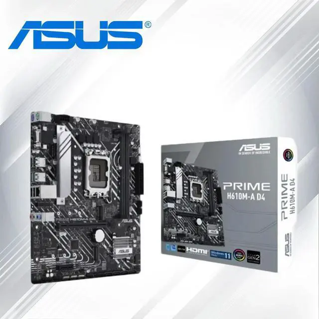 Alt view image 2 of 3 - PRIME H610M-A D4 Motherboard Support 12th-Gen CPU DDR4 64GB PCIE4.0 Dual M.2 Socket H610 ATX Desktop Motherboard