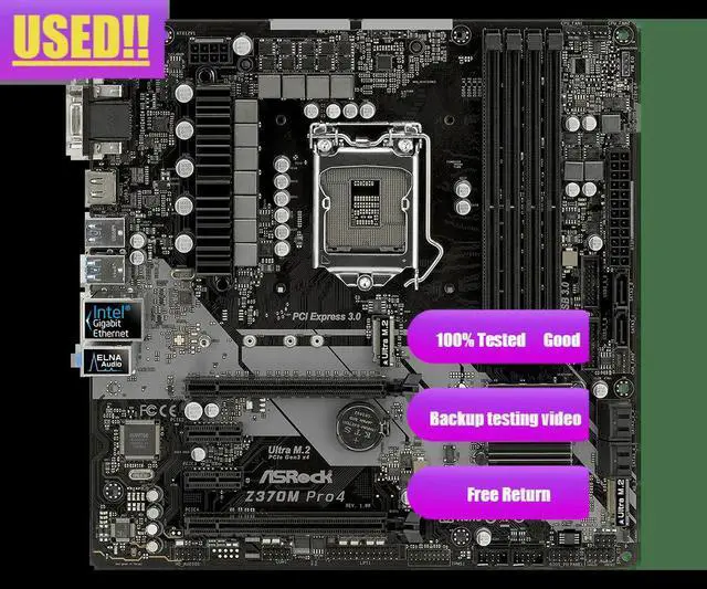 Alt view image 2 of 3 - Z370M PRO4 Eighth generation motherboard Micro-ATX DDR4 support i7-8100 8600K