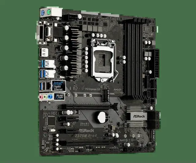 Alt view image 3 of 3 - Z370M PRO4 Eighth generation motherboard Micro-ATX DDR4 support i7-8100 8600K
