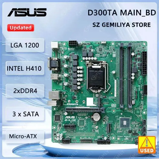 Main image of D300TA MAIN_BD Motherboard H410 LGA 1200 2×DDR4 Micro-ATX SATA 3.0 support i3-10100T i5-10500 i9-10900F G6600 cpu
