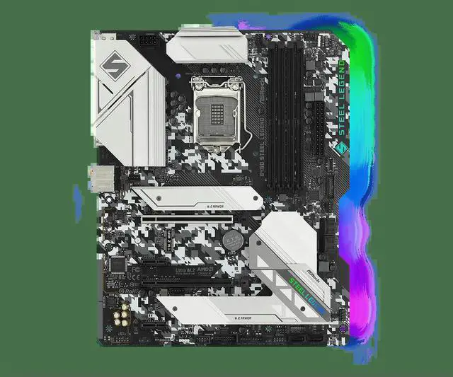 Alt view image 2 of 3 - B460 STEEL LEGEND Motherboard LGA 1200 B460 support i7-10700F 10400F 10100F cpu DDR4 128GB M.2 Micro ATX