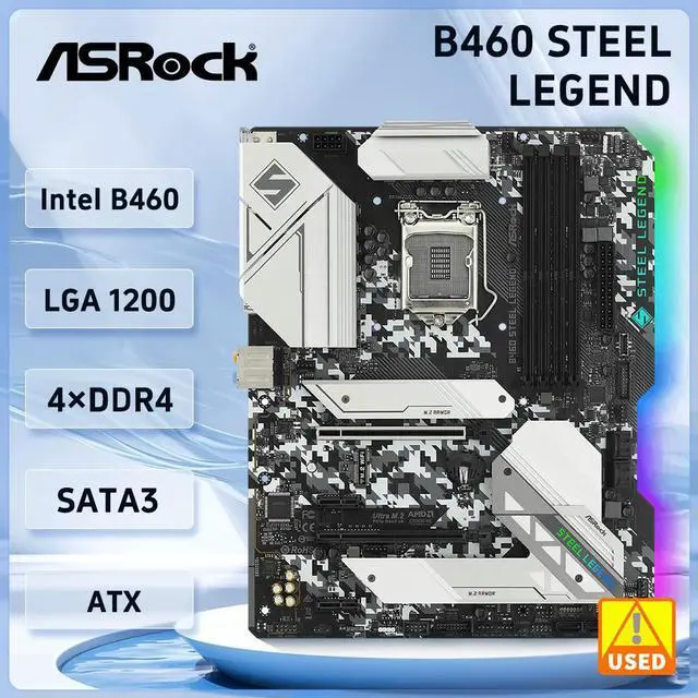 Main image of B460 STEEL LEGEND Motherboard LGA 1200 B460 support i7-10700F 10400F 10100F cpu DDR4 128GB M.2 Micro ATX