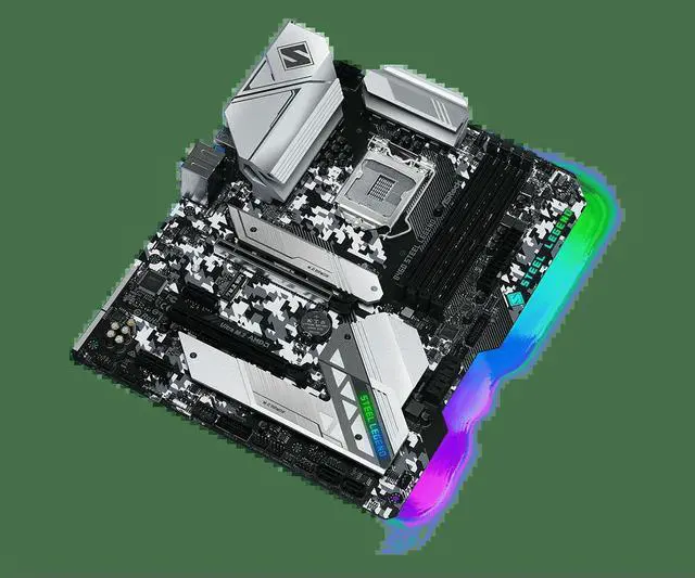 Alt view image 3 of 3 - B460 STEEL LEGEND Motherboard LGA 1200 B460 support i7-10700F 10400F 10100F cpu DDR4 128GB M.2 Micro ATX