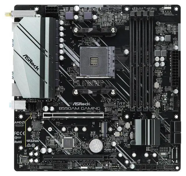 Alt view image 2 of 3 - B550AM GAMING Motherboard AM4 B550M 4xDDR4 DIMM NVME M.2 Ryzen 5500 5600 5300G 3950 4700 5700 cpu