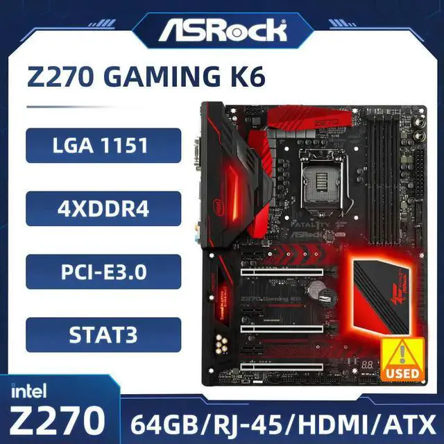 Main image of Z270 GAMING K6 Motherboard Z270 1151 DDR4 64GB support i5-7600 i5-6500 i3-7300 i7-7700 i5-6400 i3-6100 cpu ATX