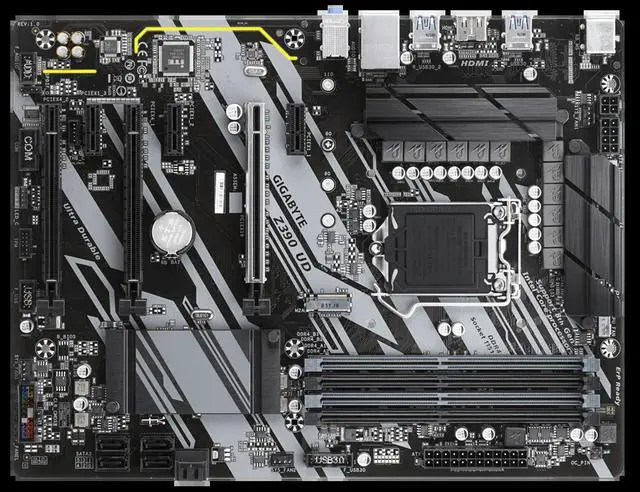 Alt view image 3 of 3 - GA Z390 UD Motherboard LGA 1151 Z390 Desktop Mainboard M.2 nvme PCI-E X16 With Box