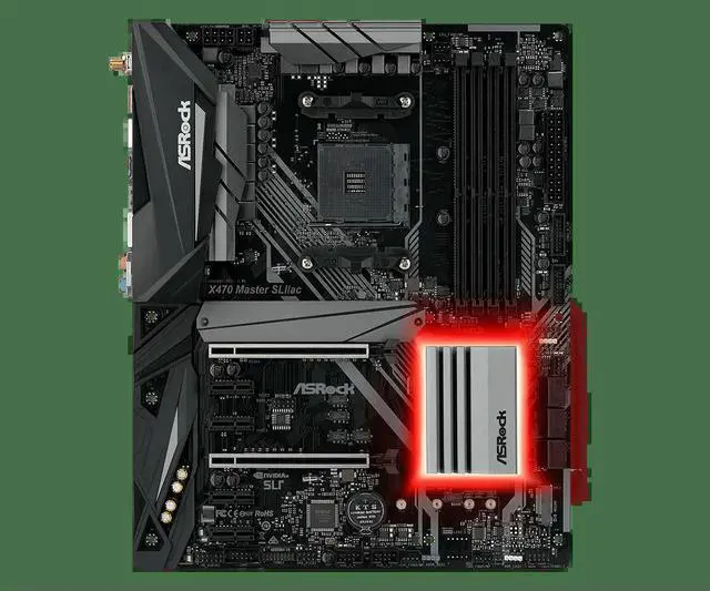 Alt view image 2 of 3 - X470 Motherboard X470 MASTER SLI/AC AM4 4xDDR4 64GB USB 3.1 HDMI M.2 SATA3 USB 3.1 For 5000 and 5000 G-Series cpu