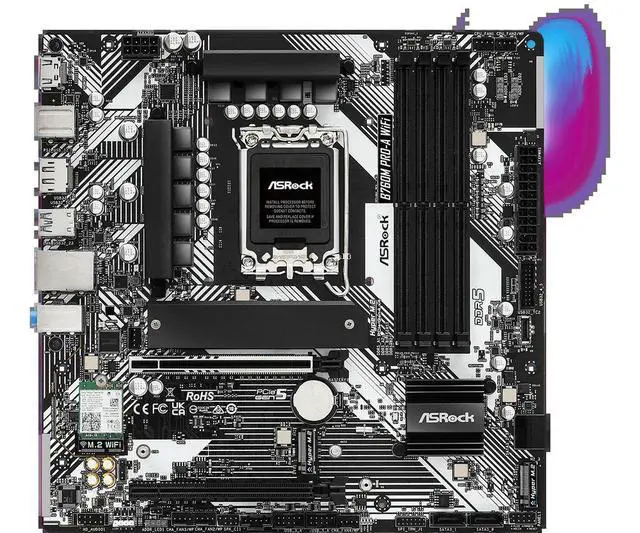 Alt view image 2 of 3 - B760M Pro-A Motherboard B760 Motherboard LGA 1700 DDR5 256GB Hyper M.2 Wi-Fi 6E support i9-14900 i5-14500 cpu