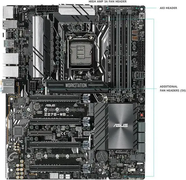 Alt view image 3 of 3 - Z270-WS Server motherboard ntel Z270 LGA 1151 DDR4 3866MHz ATX support Core i3-6320 6400 7600 7700 G4560 6100 cpu